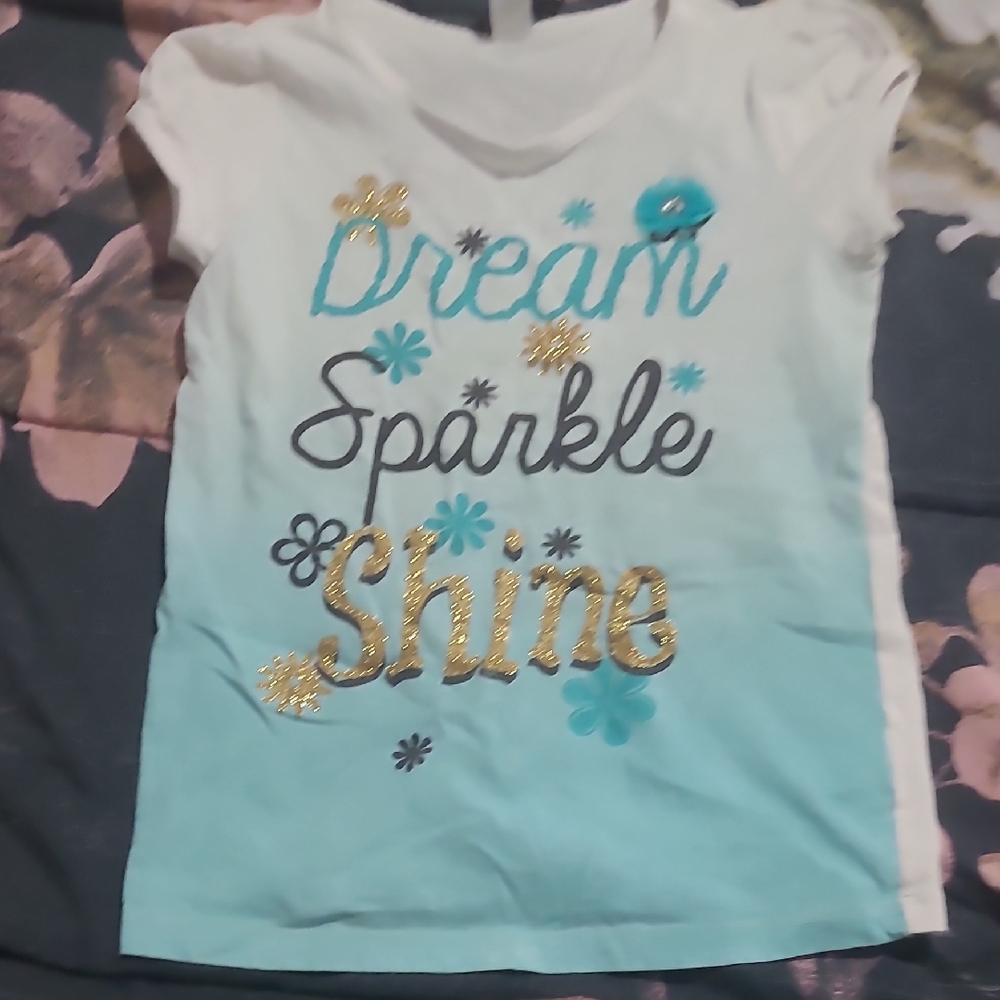 Beautees Dream Sparkle Shine Tee - White and Blue